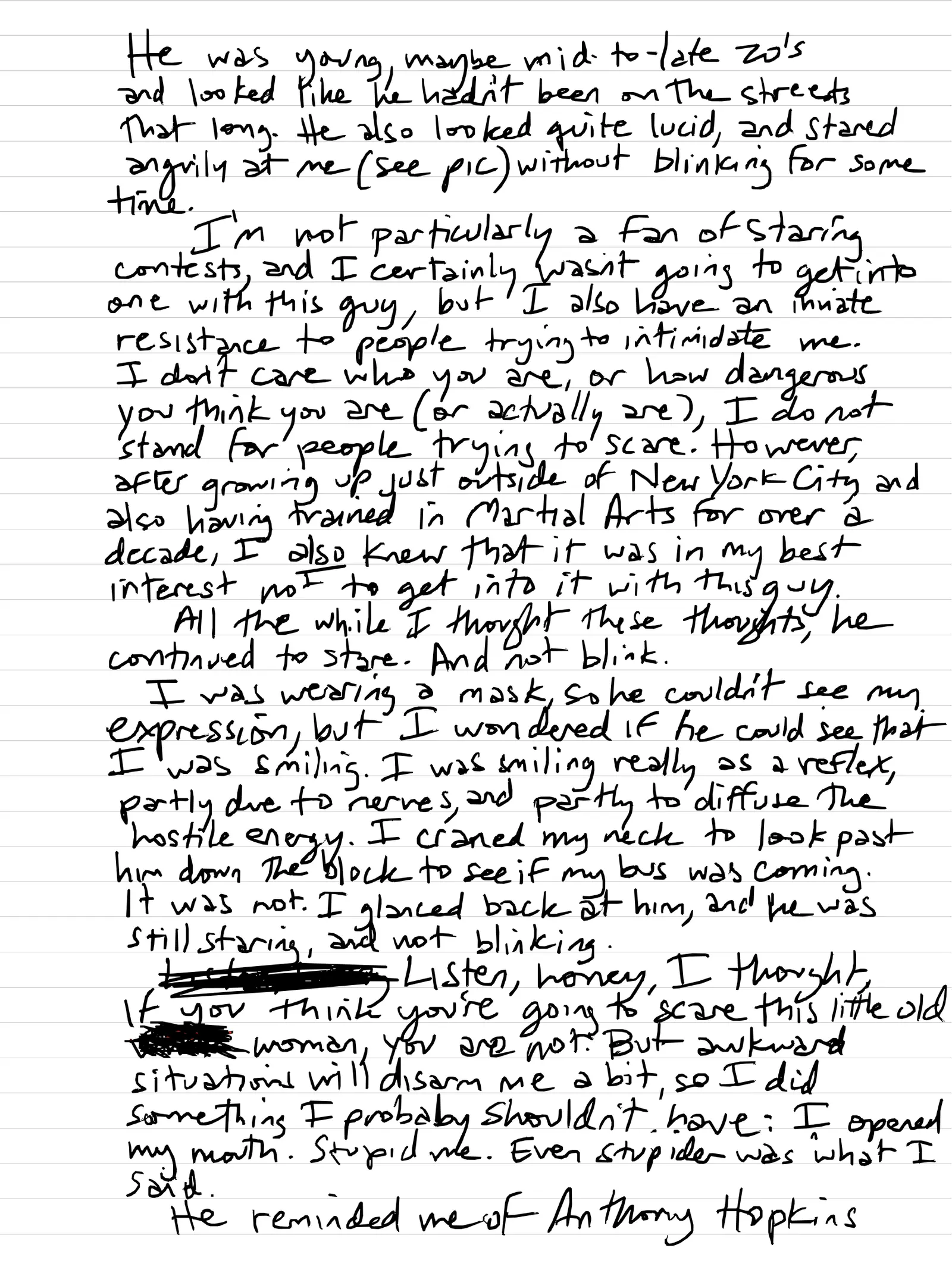 "I didn't say SH*T!", handwritten page 2