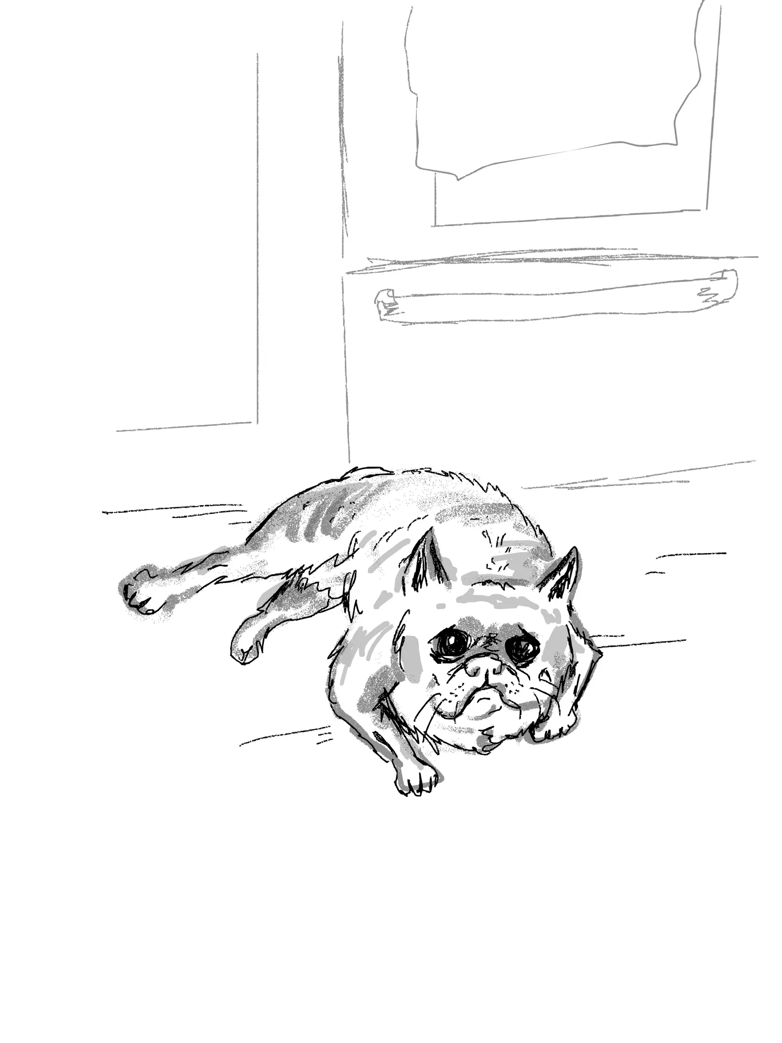 Bugsby in the kitchen, handwritten page 1